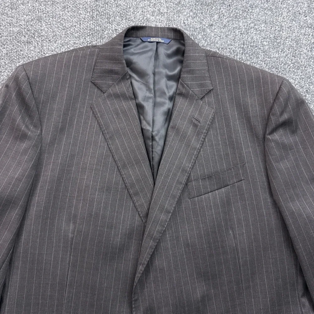 Brooks Brothers 1818 Regent Blazer Mens 48R Grey Pinstripe Wool Estrato USA